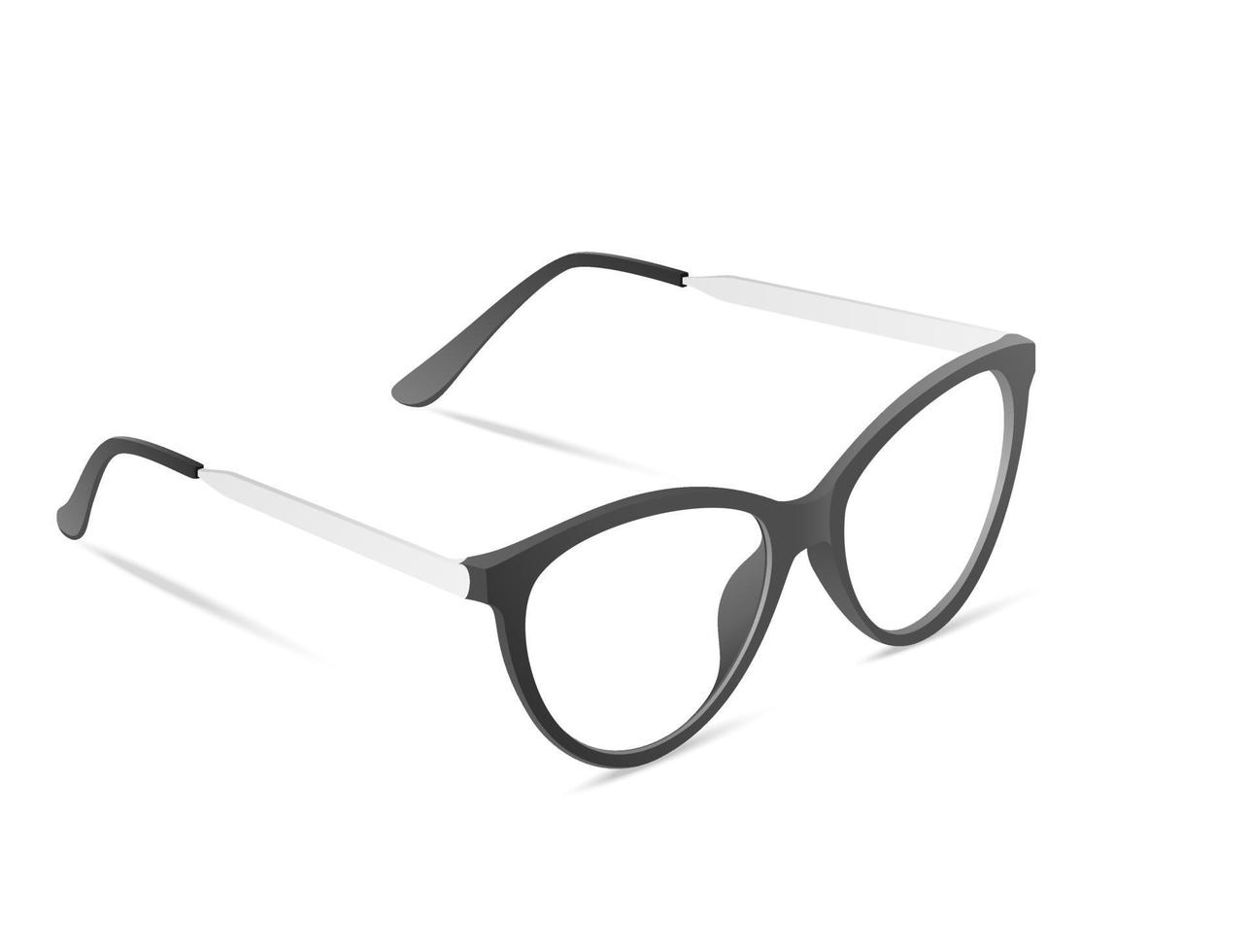 Gafas con monturas semiblancas sobre un fondo blanco. vector