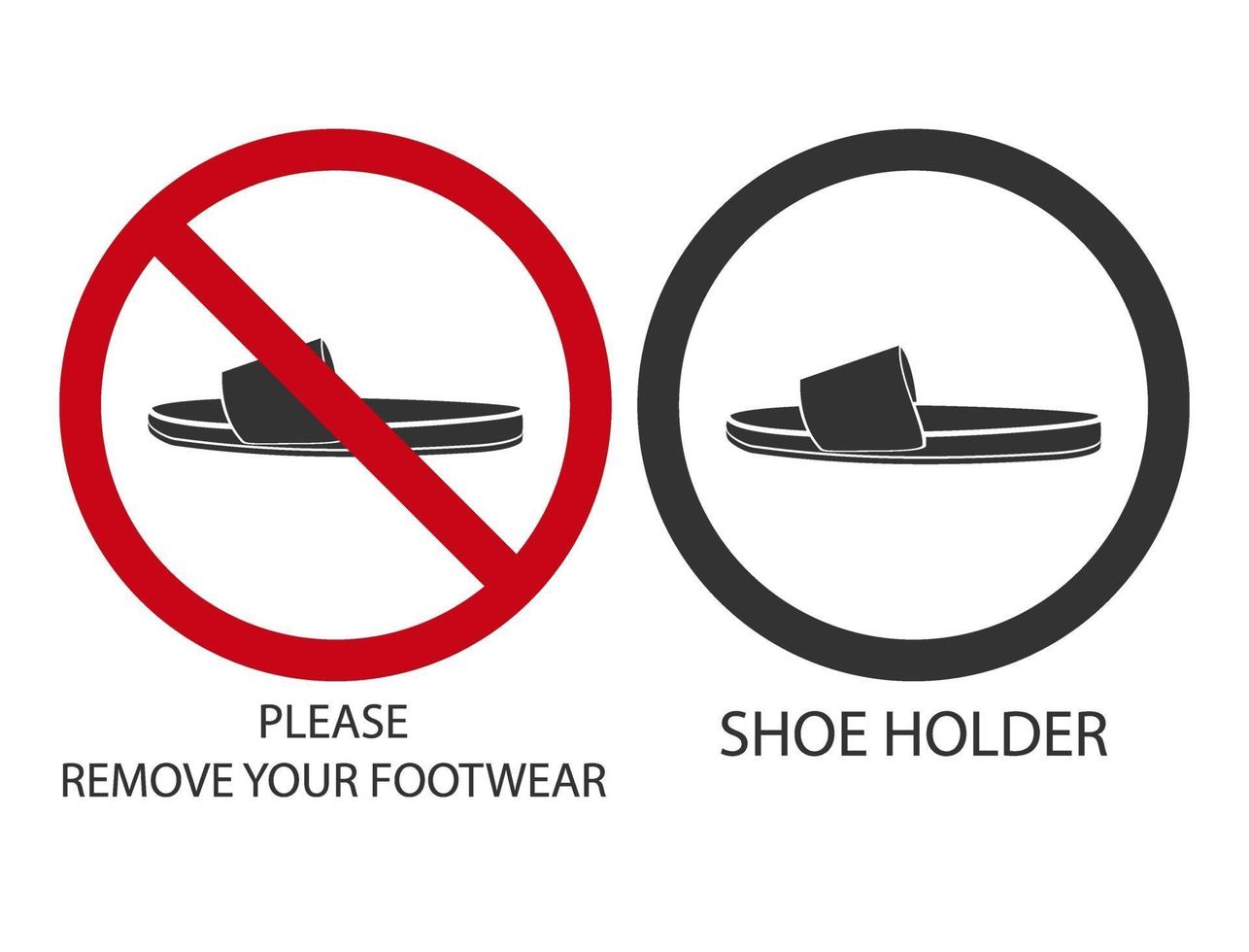 warning signs for the use of footwear vector