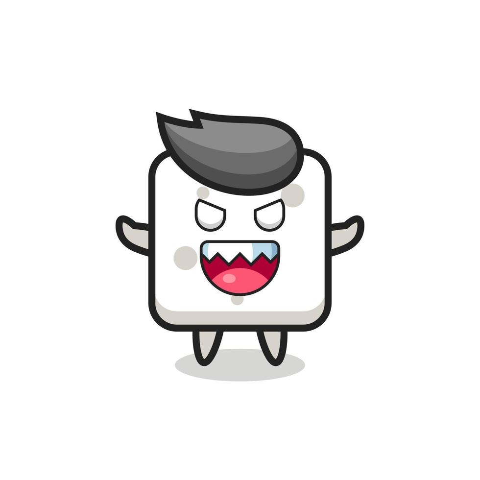 illustration of evil sugar cube mascot character vector