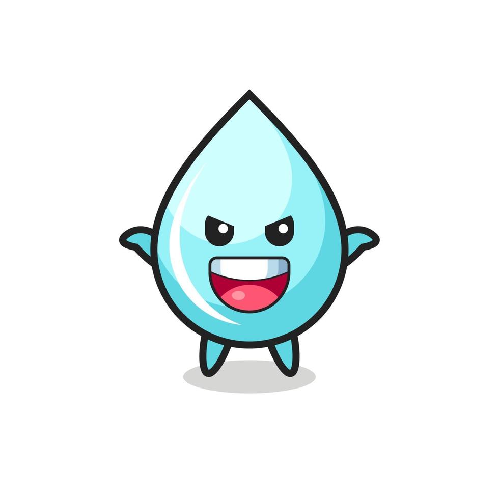the illustration of cute water drop doing scare gesture vector