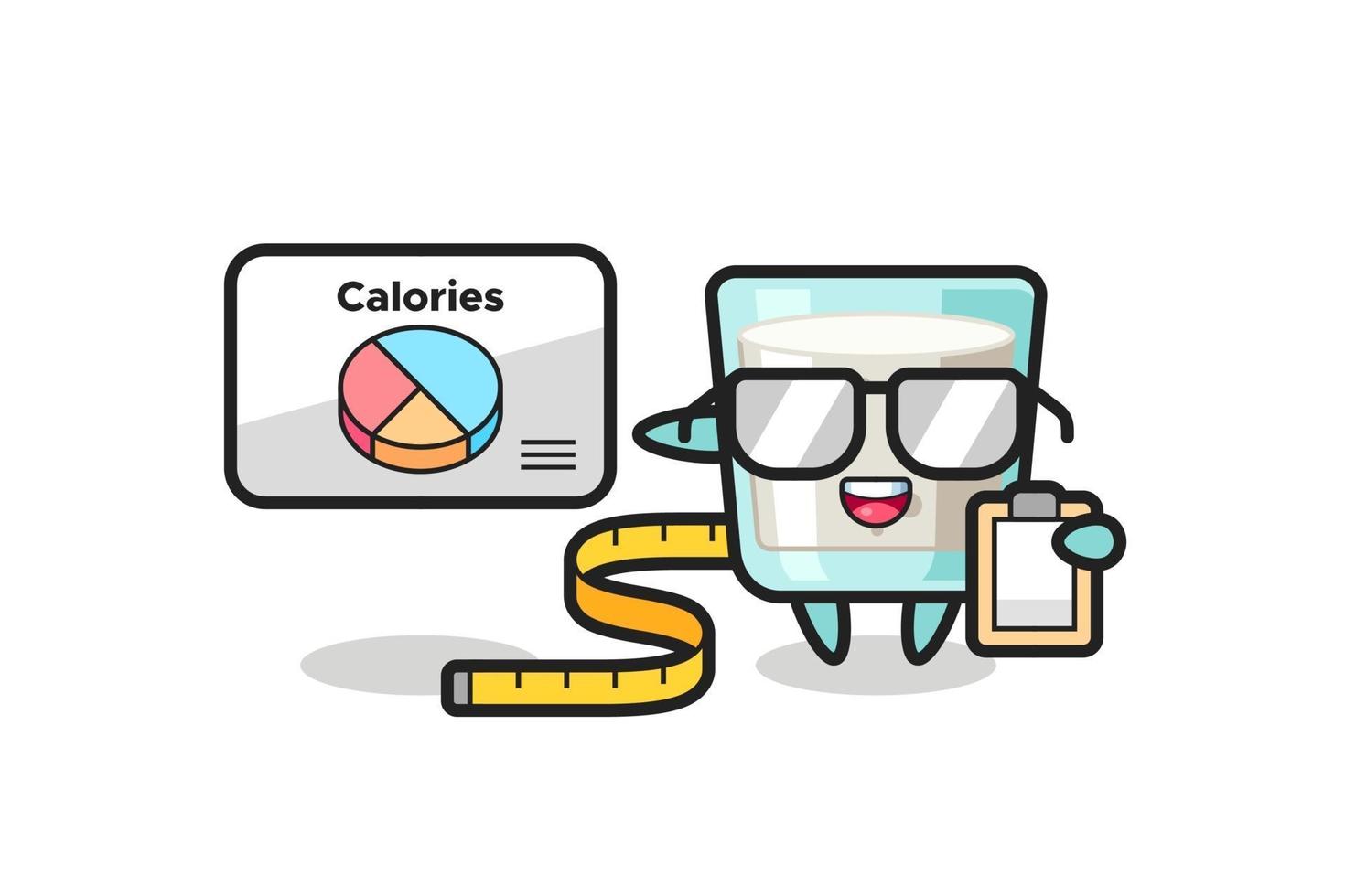 Illustration of milk mascot as a dietitian vector