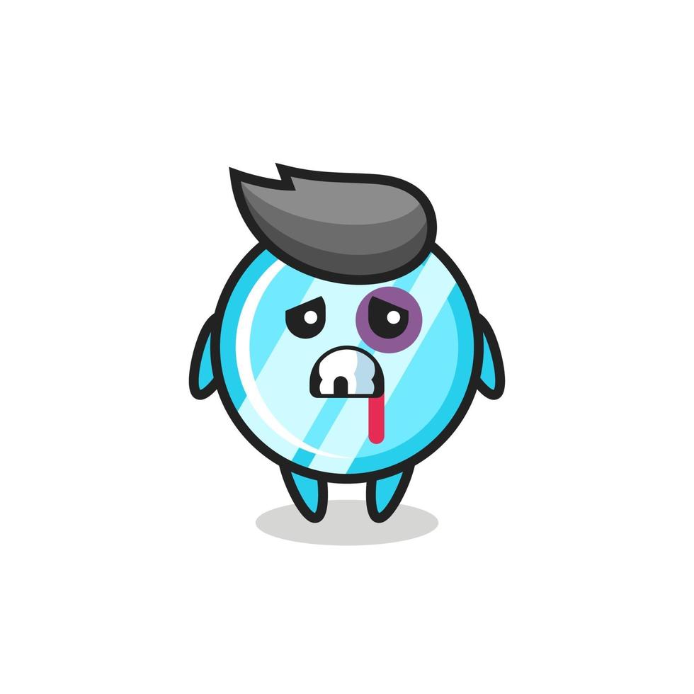 injured mirror character with a bruised face vector