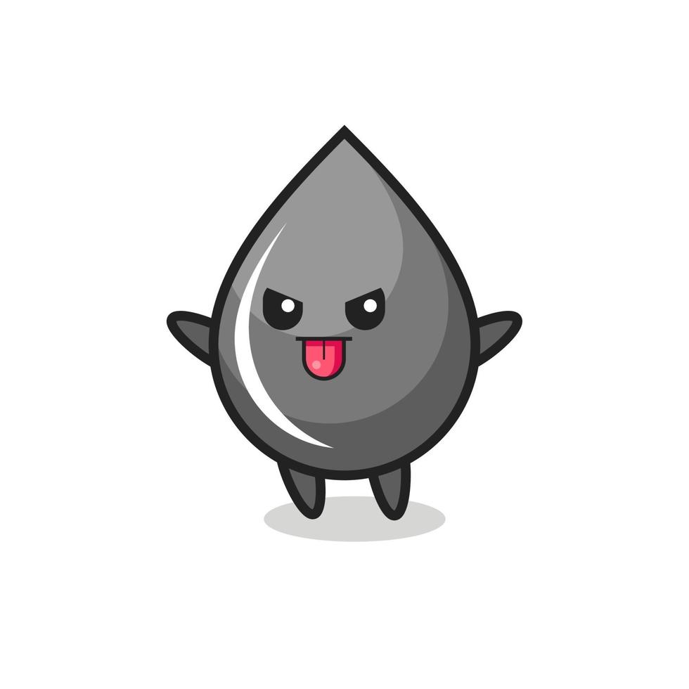 naughty oil drop character in mocking pose vector