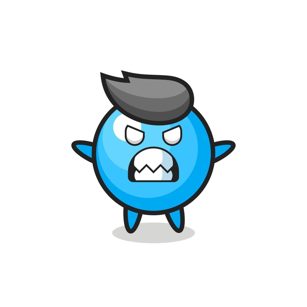 wrathful expression of the bubble gum mascot character vector