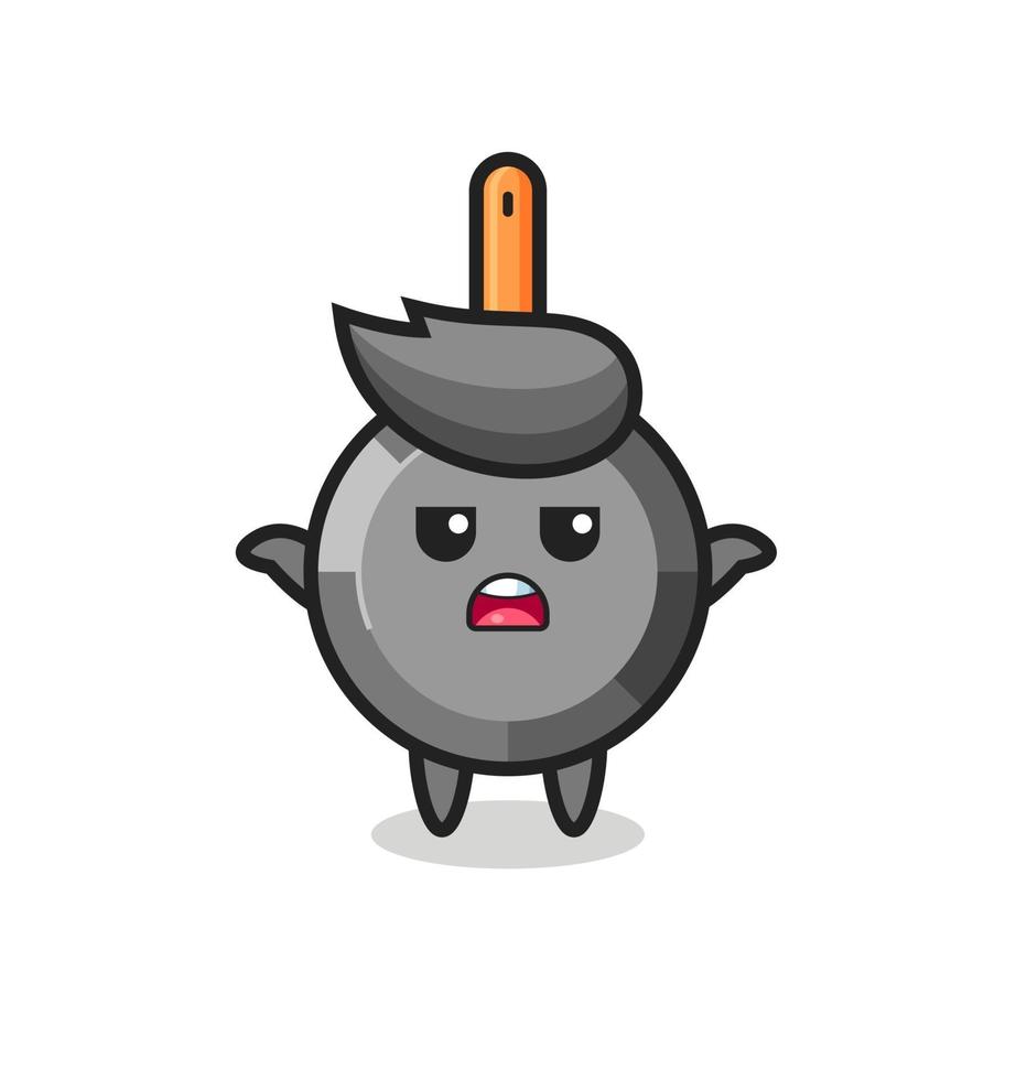 frying pan mascot character saying I do not know vector