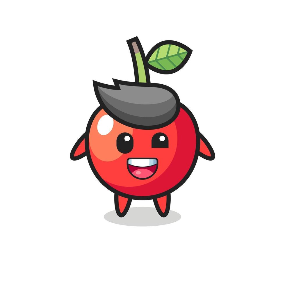 illustration of an cherry character with awkward poses vector