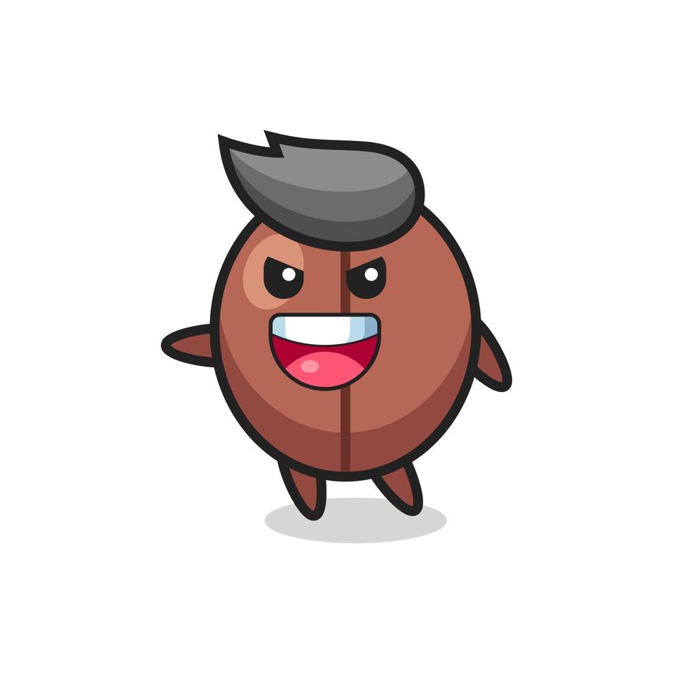 coffee bean cartoon with very excited pose vector