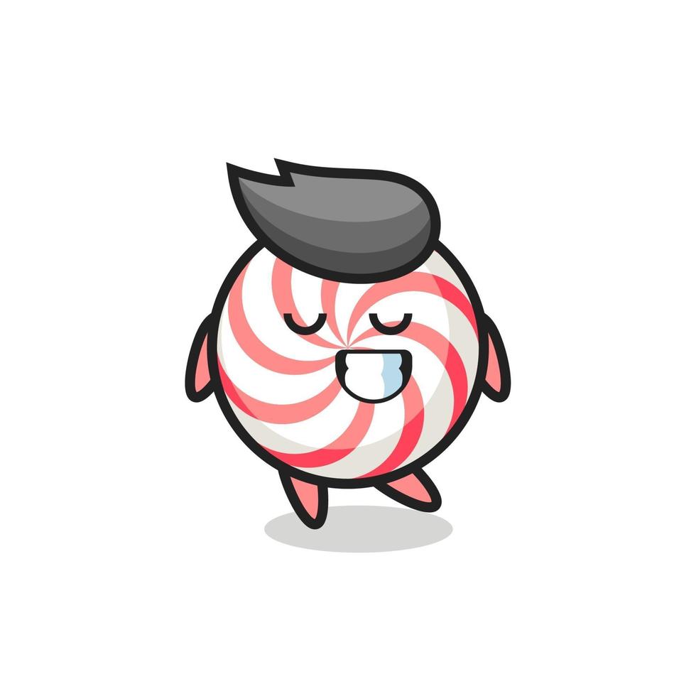 candy cartoon illustration with a shy expression vector