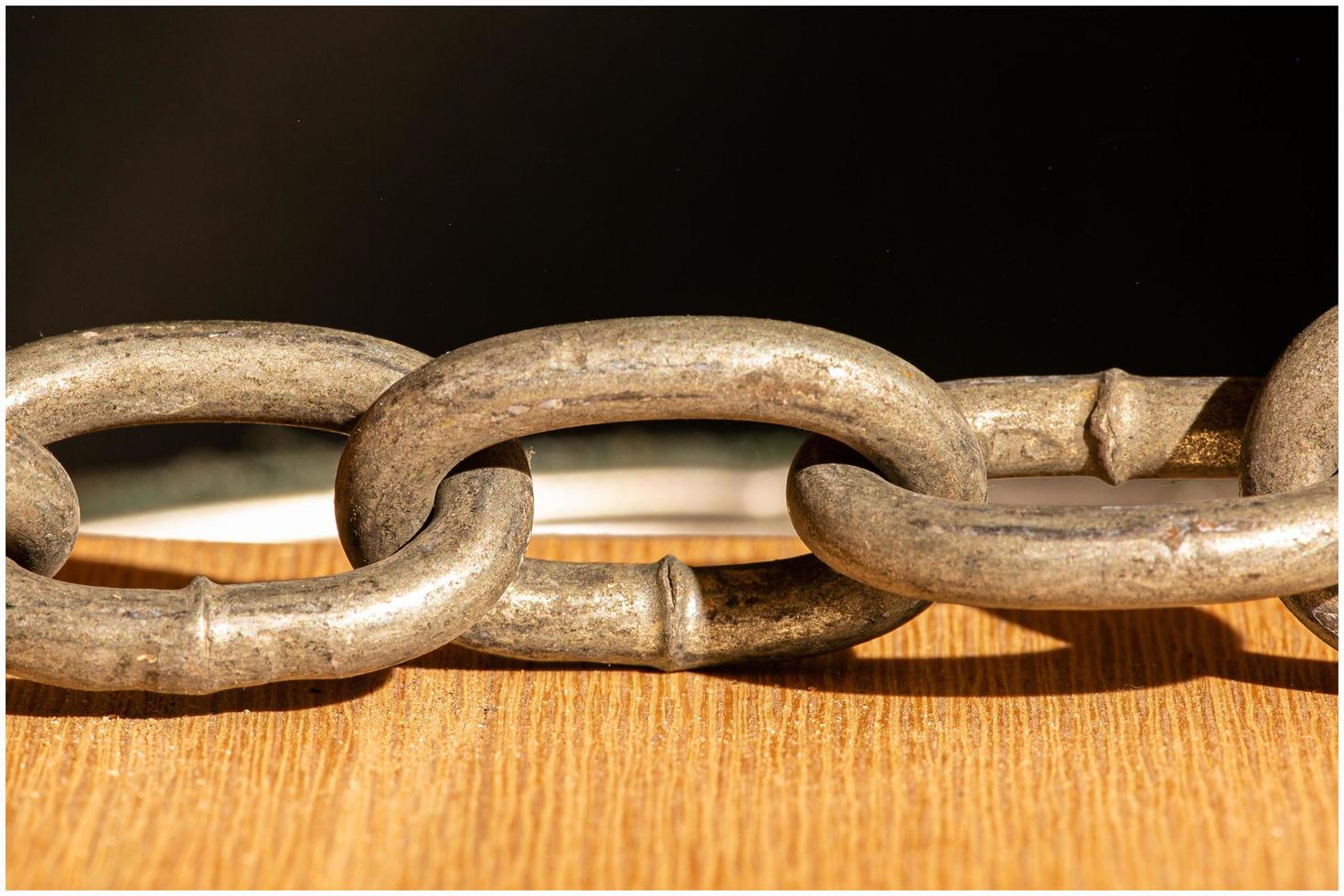 Three links of heavy chain photo