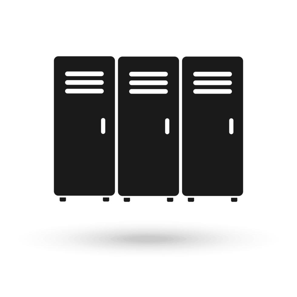 Lockers black icon on white background. vector