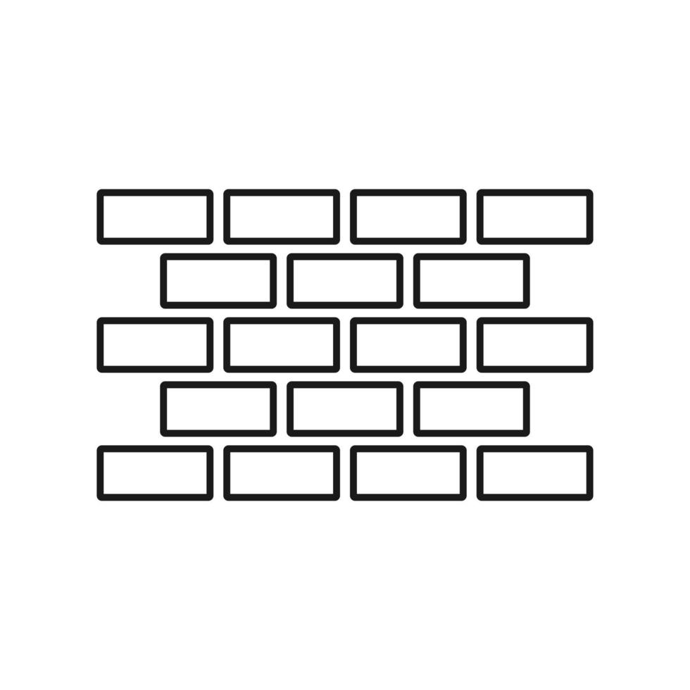 Brick Wall Icon Vector Design Template. Editable Stroke