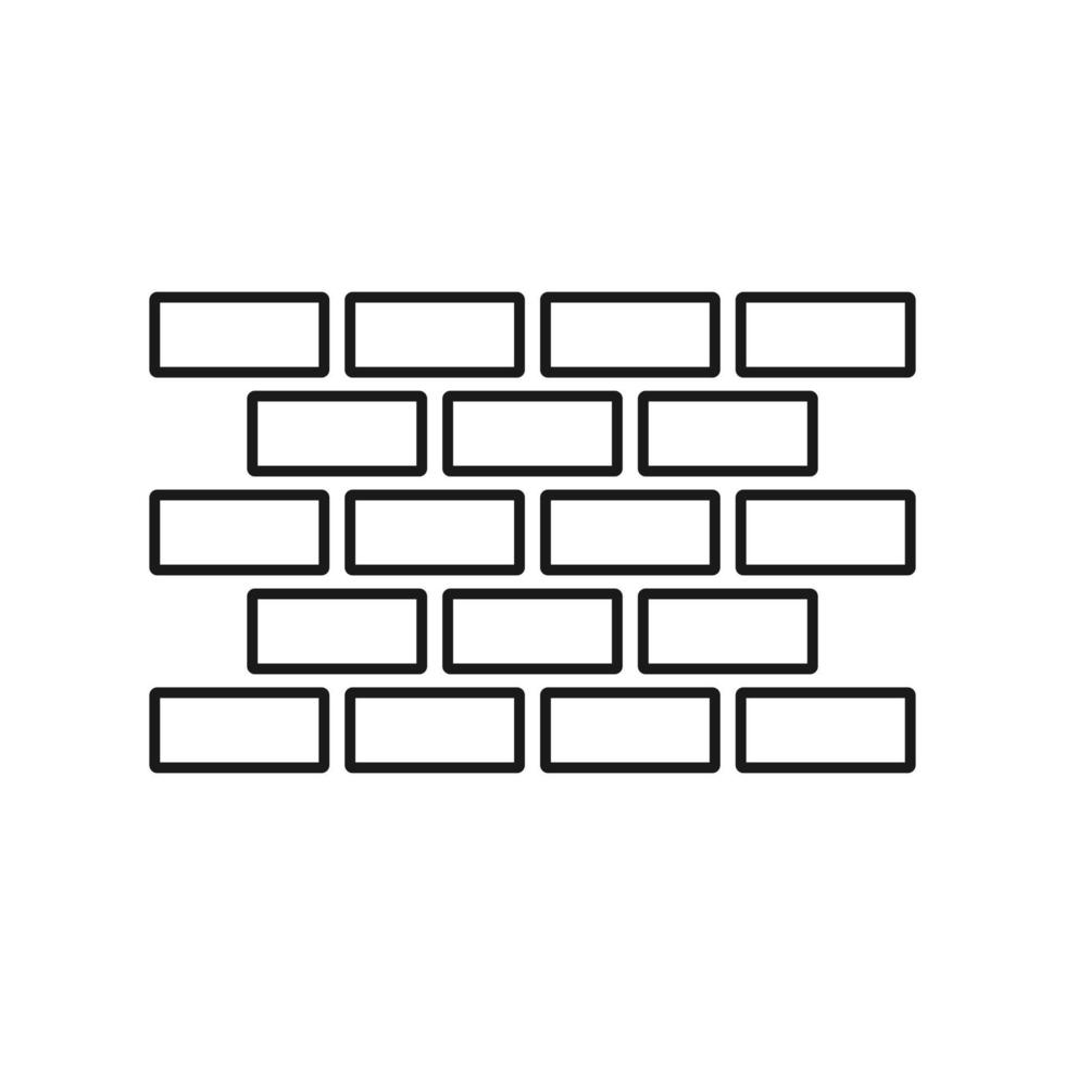 Brick Wall Icon Vector Design Template. Editable Stroke