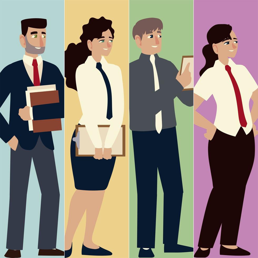 business people characters in necktie, office workers vector