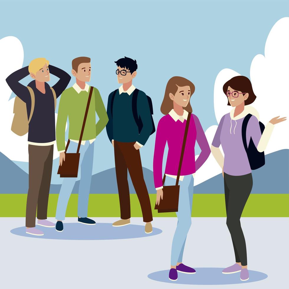 grupo de estudiantes hablando de personajes, dibujos animados masculinos y femeninos 3374007 Vector en Vecteezy grupo de estudiantes hablando de personajes, dibujos animados masculinos y femeninos 3374007 Vector en Vecteezy