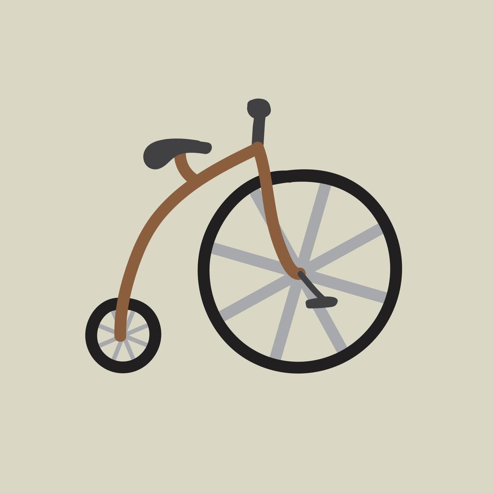 Doodle dibujo a mano alzada de un diseño plano de bicicleta. vector