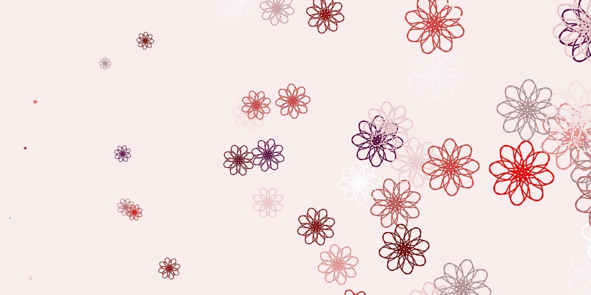 ilustraciones naturales de vector rojo claro con flores.