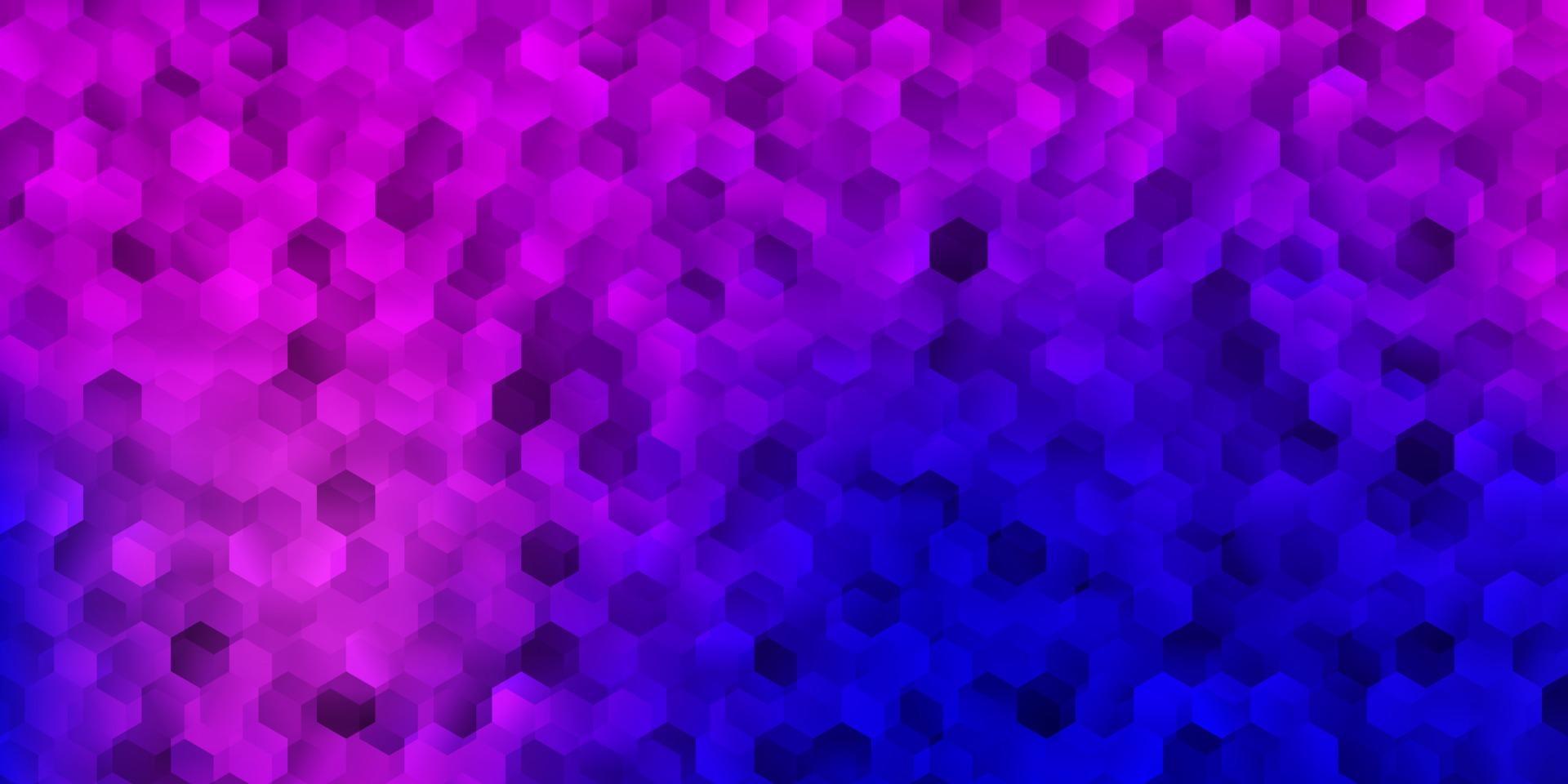 Light pink, blue vector backdrop with a batch of hexagons.