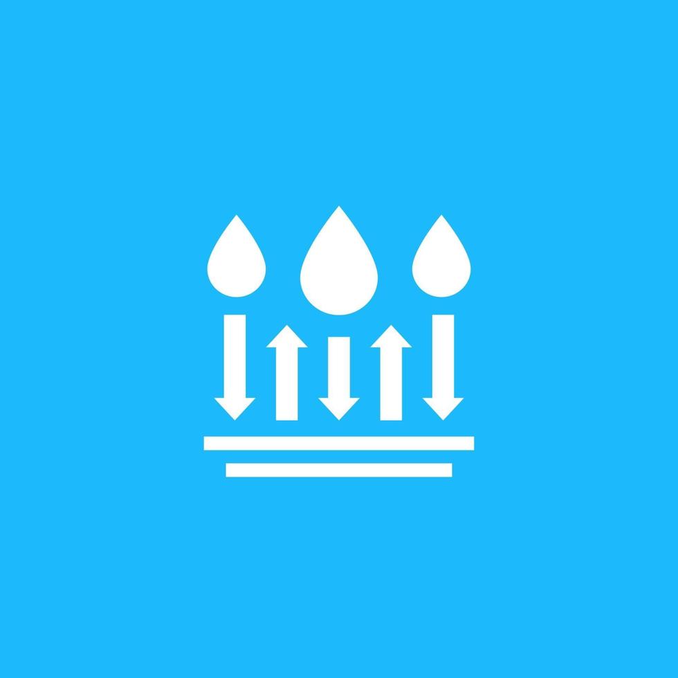 waterproof or water resistant icon, vector