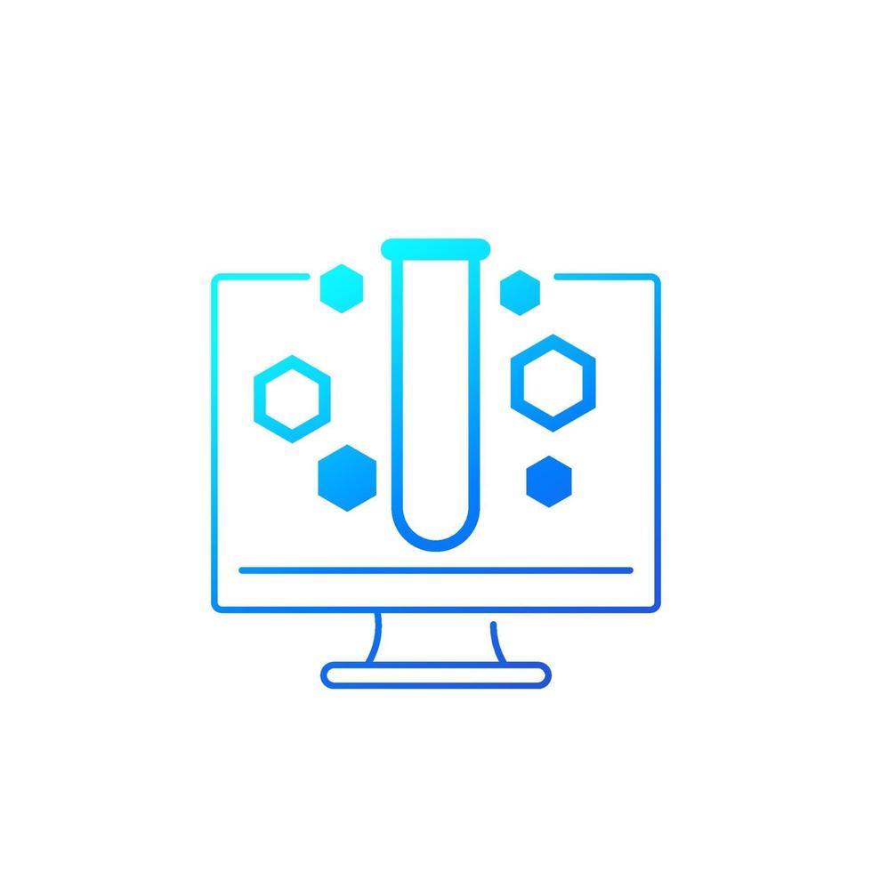 Science test icon with computer vector