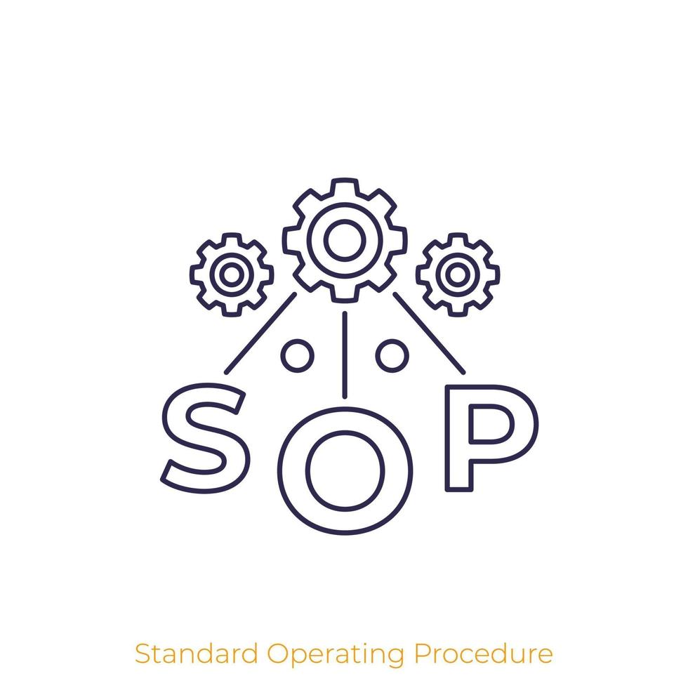 SOP, Standard Operating Procedure, vector line icon