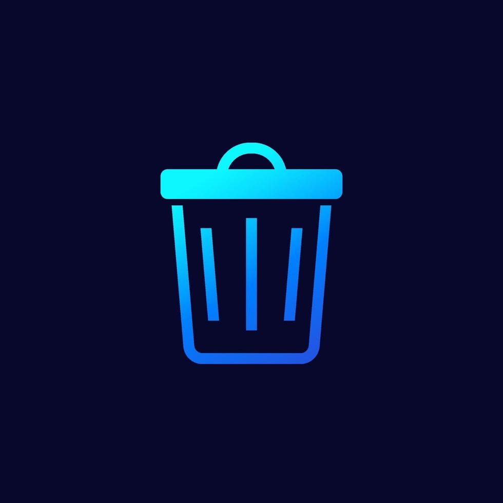 Trash bin, can vector icon