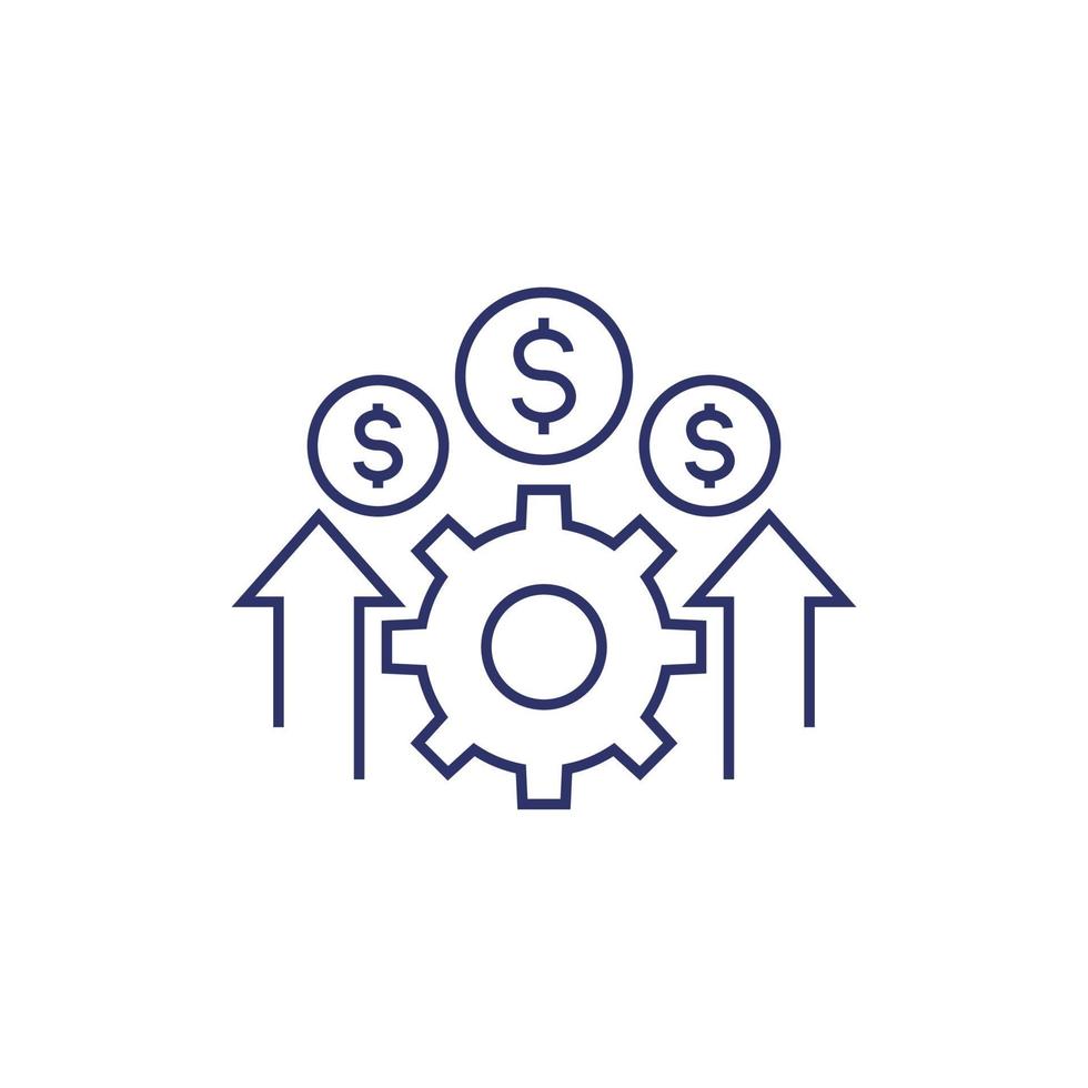 cost effective icon, financial efficiency line vector