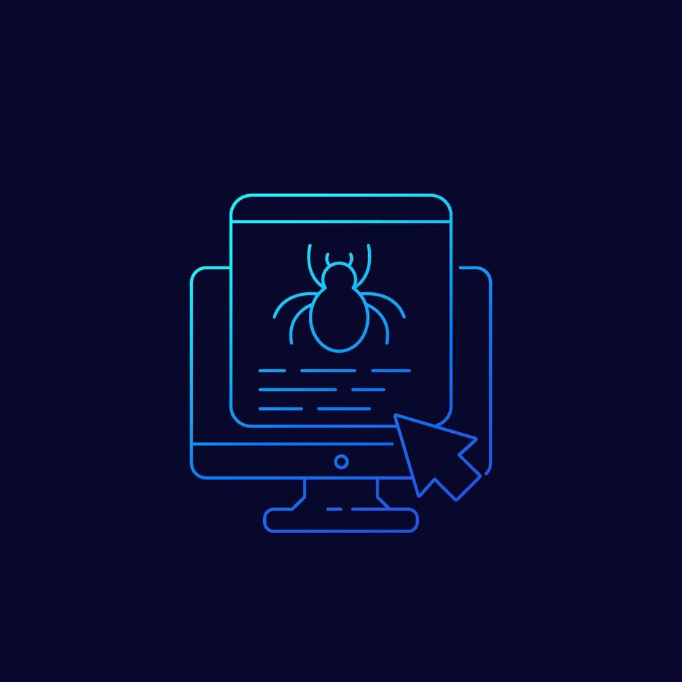 bug report icon, linear vector