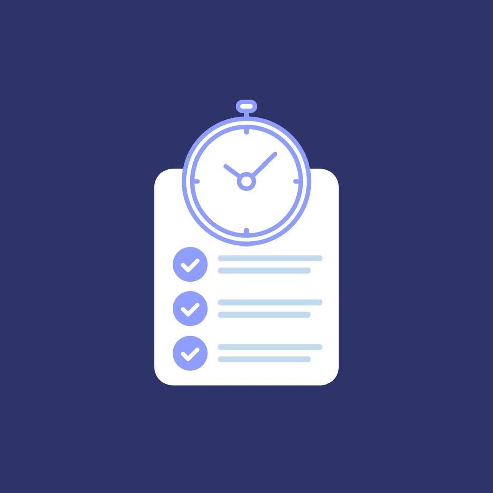 chronometer and checklist vector icon