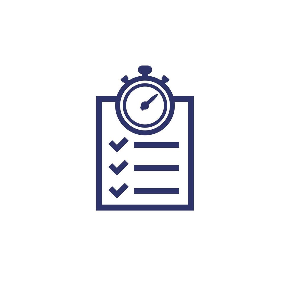 chronometer, timer and checklist icon vector