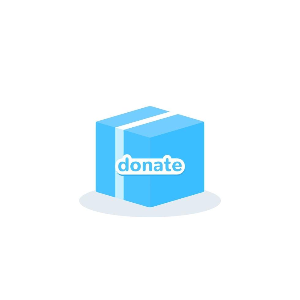 icono de caja de donación en blanco vector