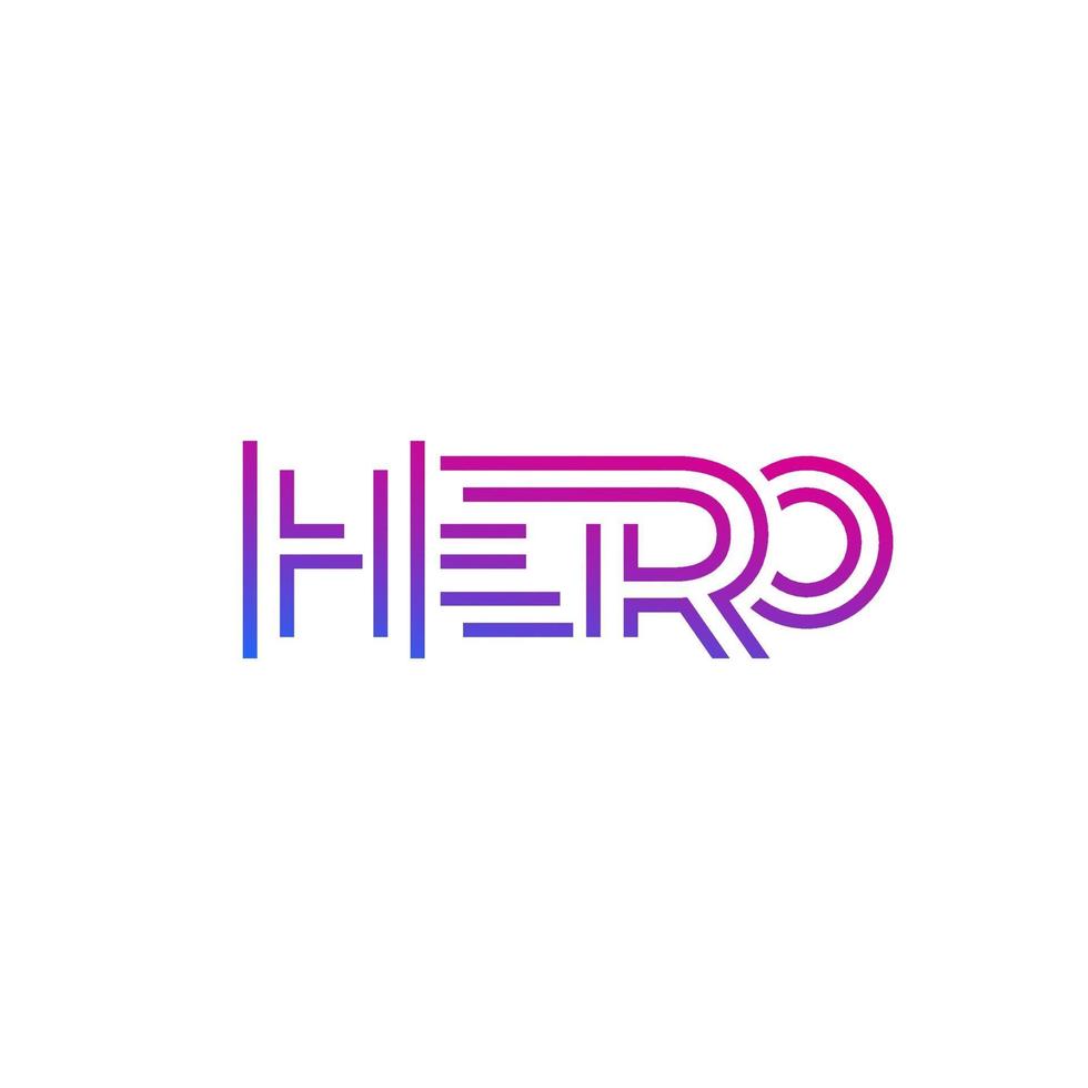 Hero logo design, line style vector