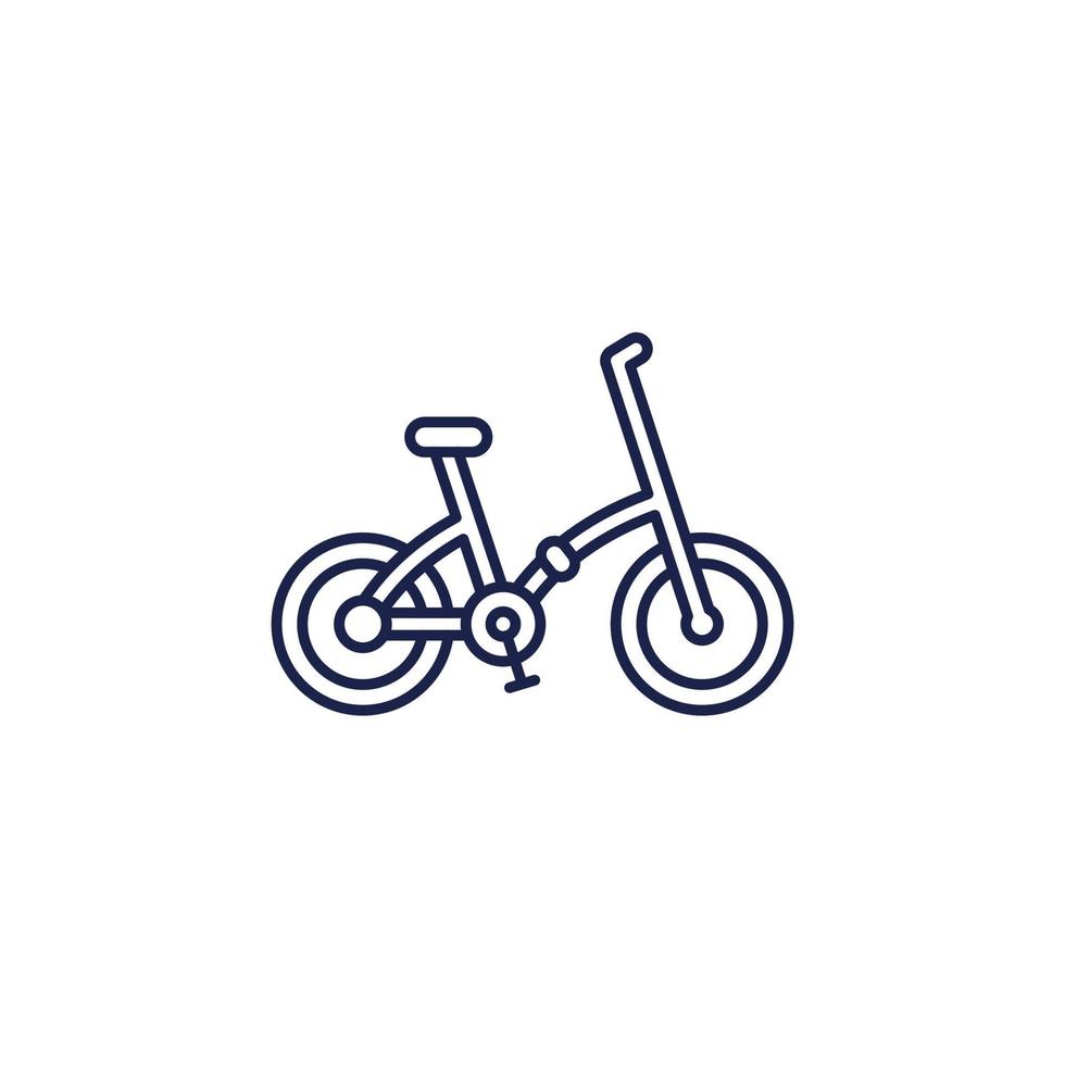 folding bike line icon on white vector