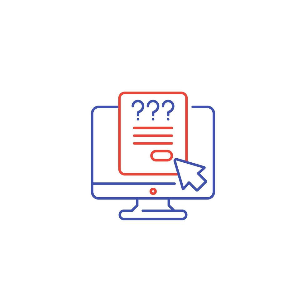 online survey, questionnaire, vector line icon