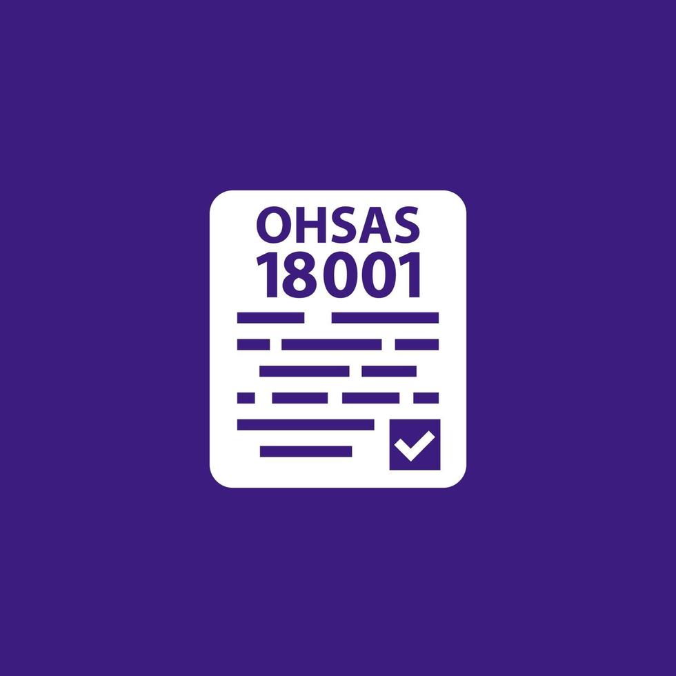 icono estándar ohsas 18001, vector de gestión de salud y seguridad