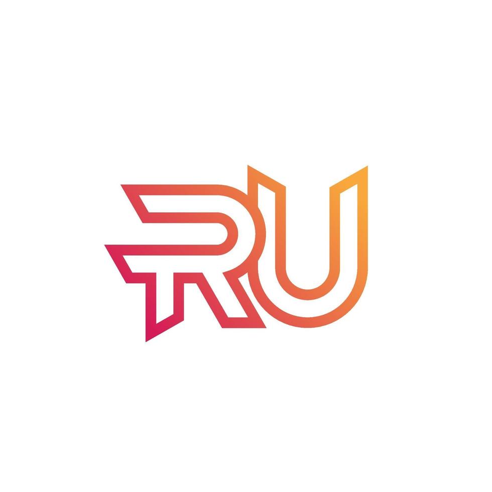 RU letters logo, monogram design, vector