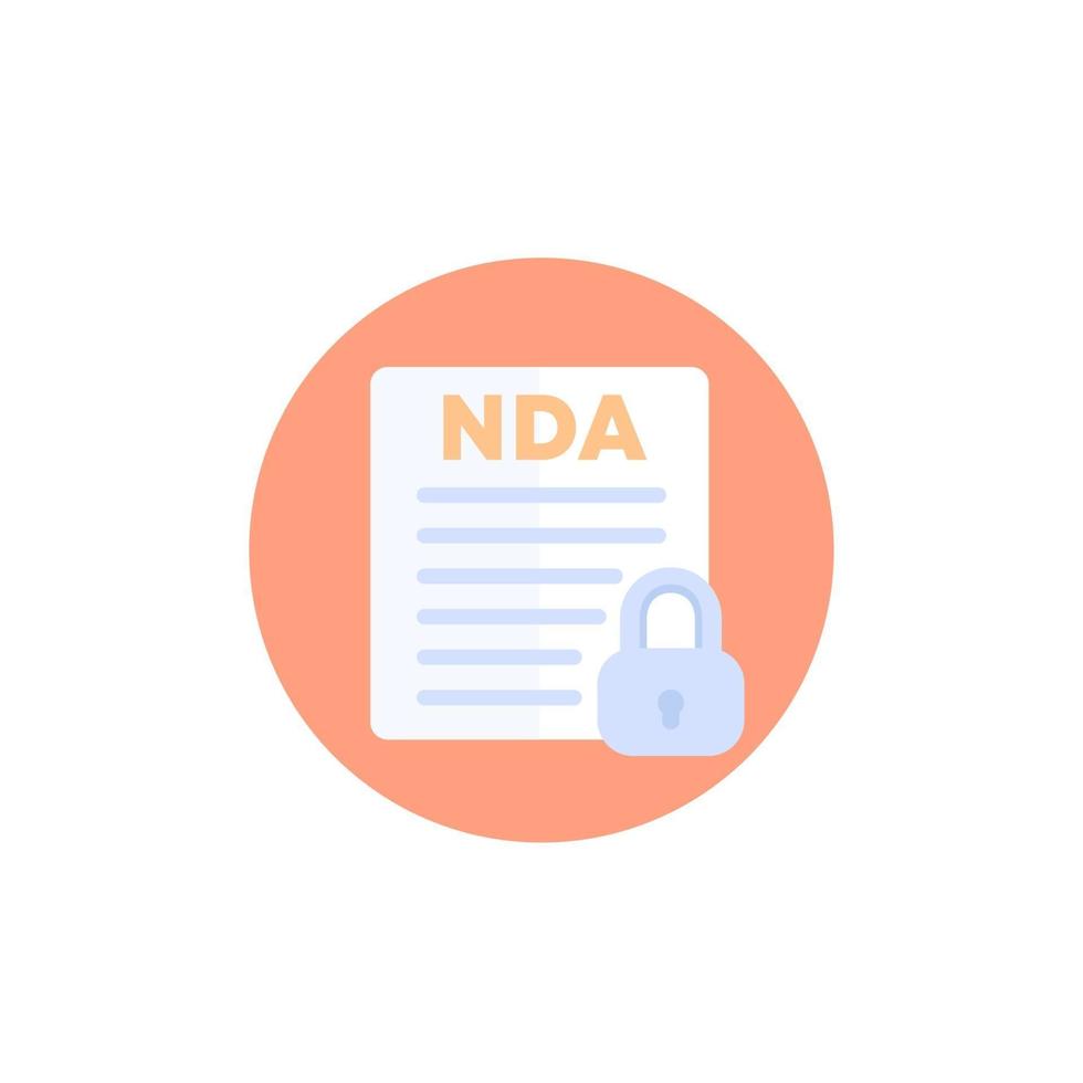 NDA, Non disclosure agreement form vector icon