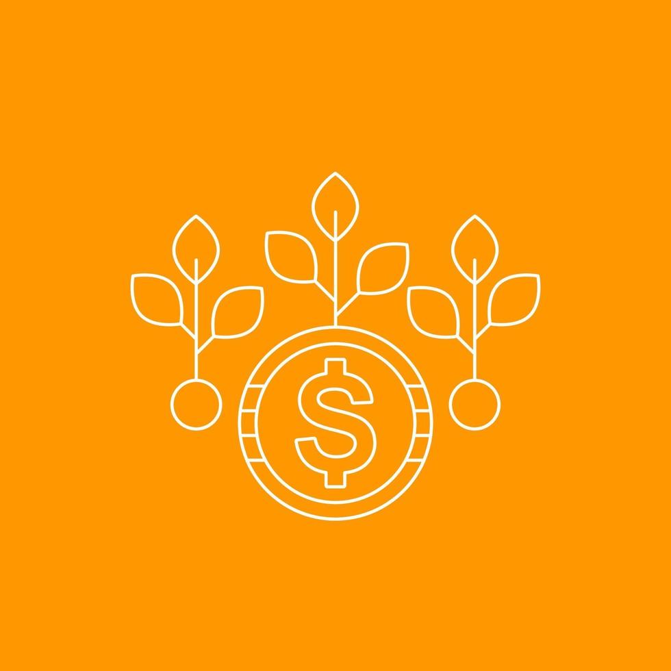 seed money icon, linear style vector