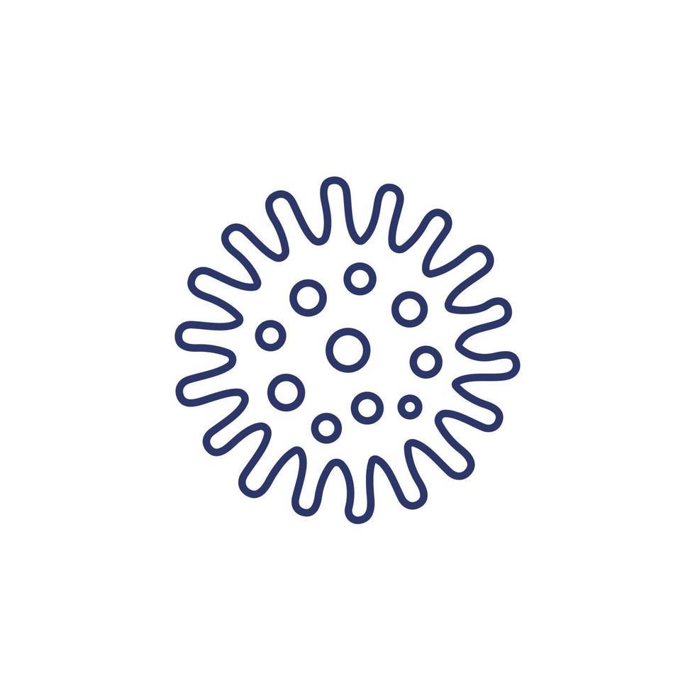 bacteria, microbe icon on white, line vector