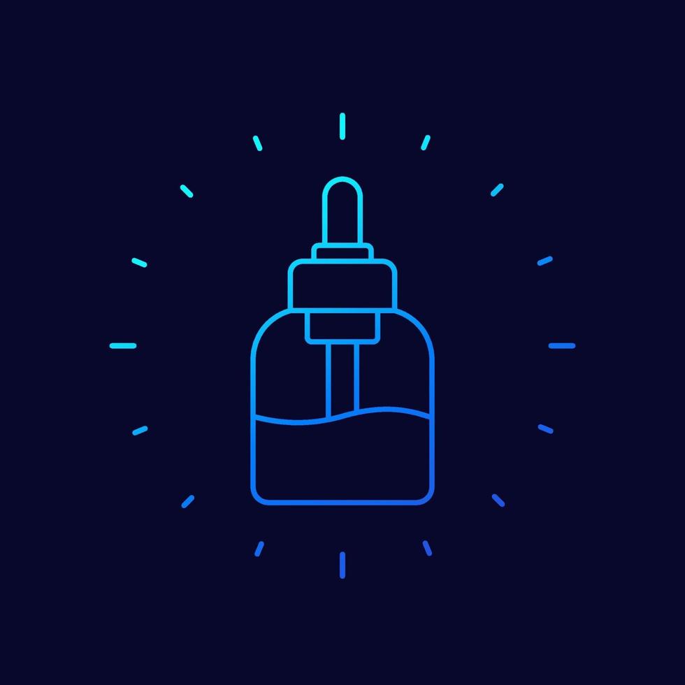 dropper bottle line vector icon