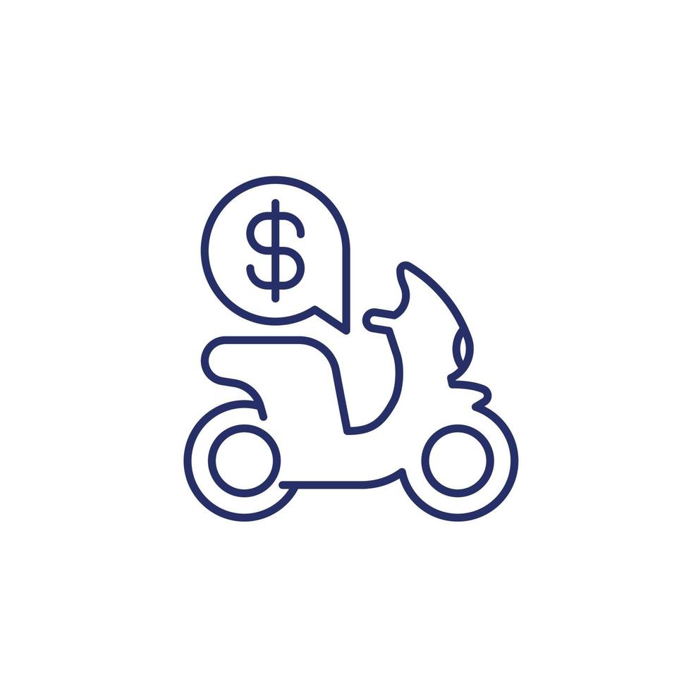 rent scooter line icon on white vector