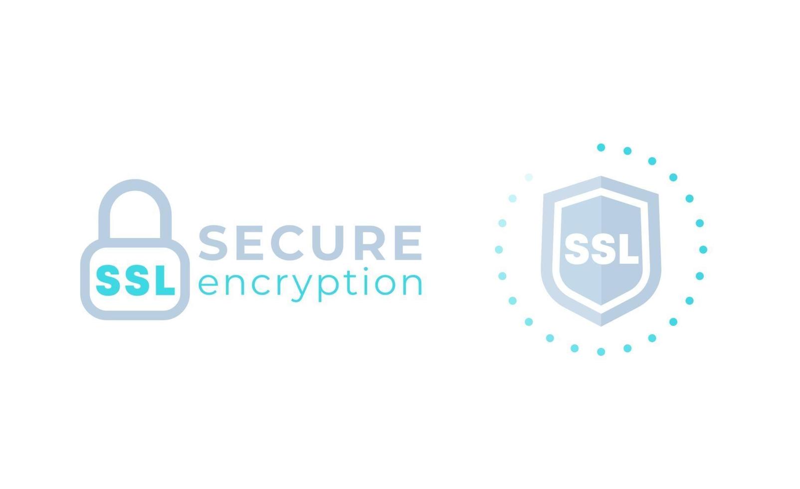 iconos de seguridad ssl en blanco vector