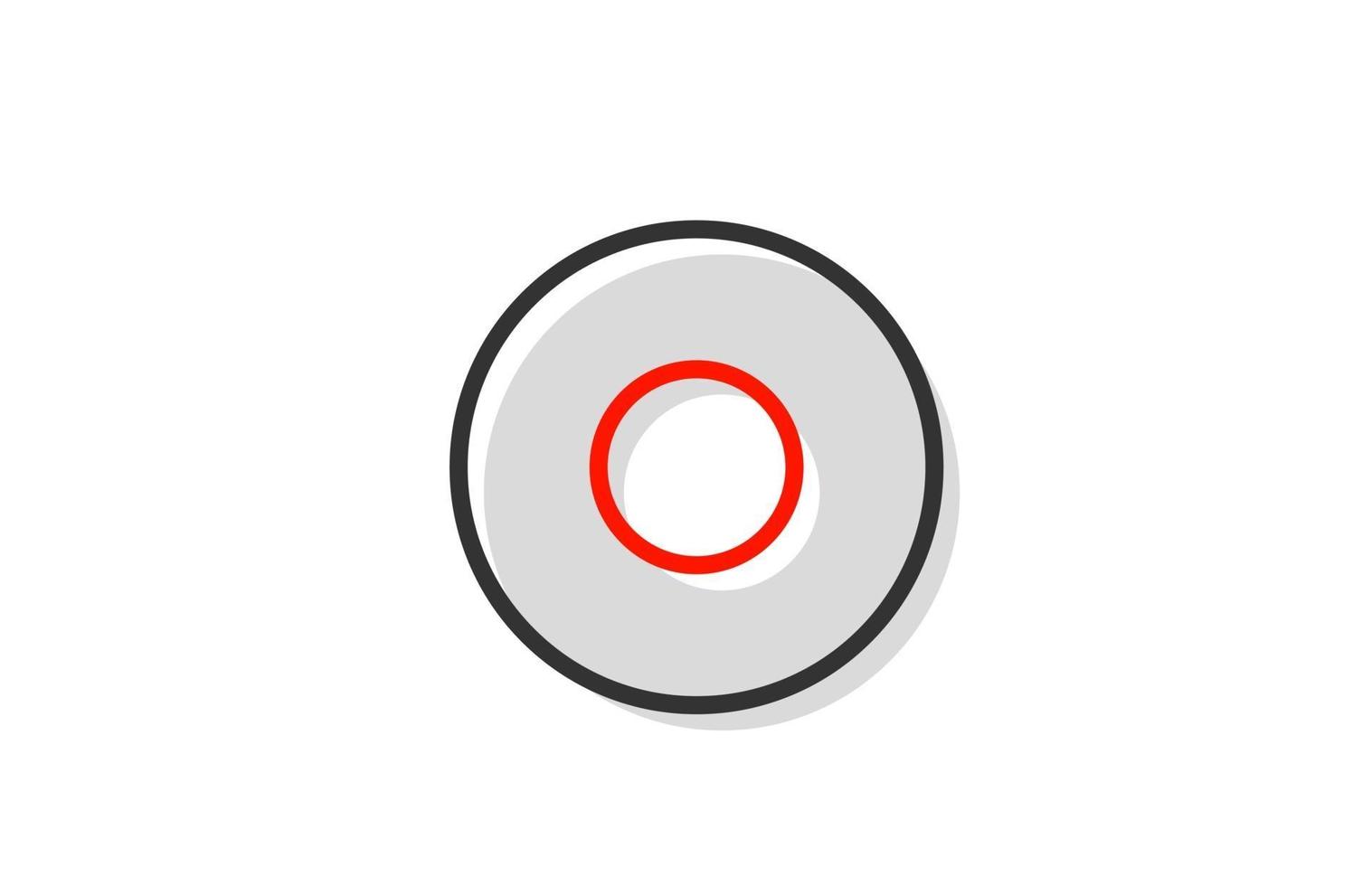 black red grey letter O alphabet logo design icon for company vector