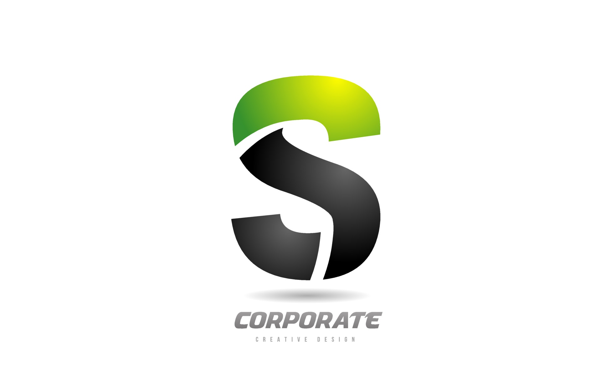 Black Green Logo Letter S Alphabet Design Icon For Business 3374940 Vector Art At Vecteezy