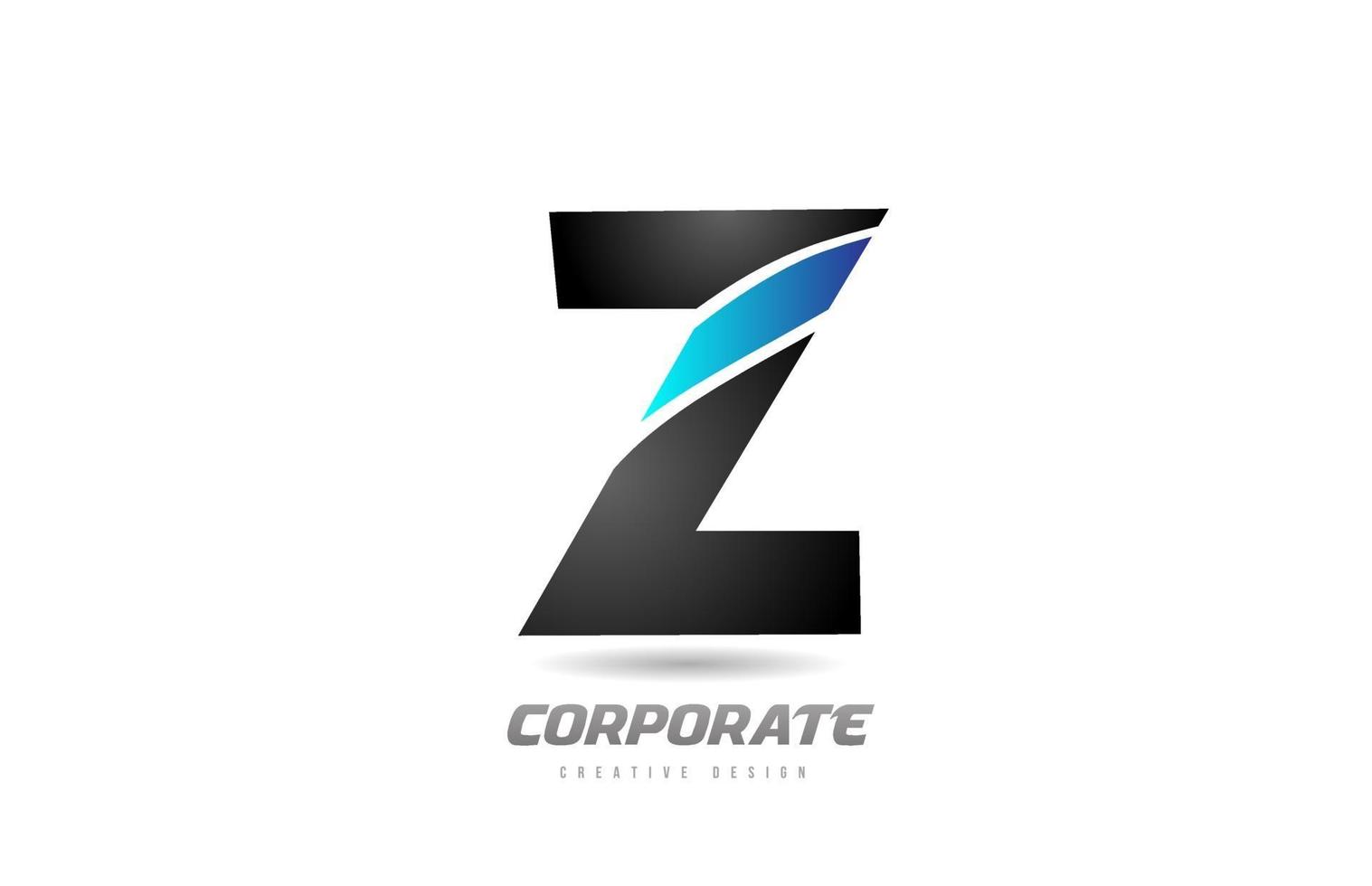 blue black alphabet letter Z logo icon design for business 3374984