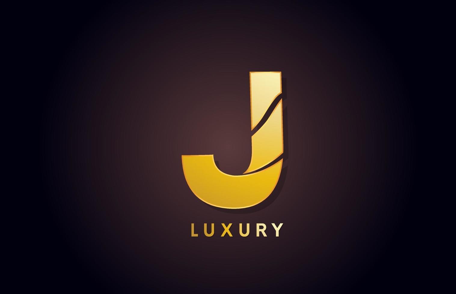 golden J luxury alphabet letter logo design icon for business vector