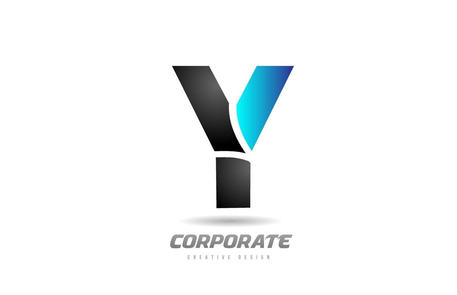 Diseño de icono de logotipo de letra y alfabeto negro azul para negocios vector