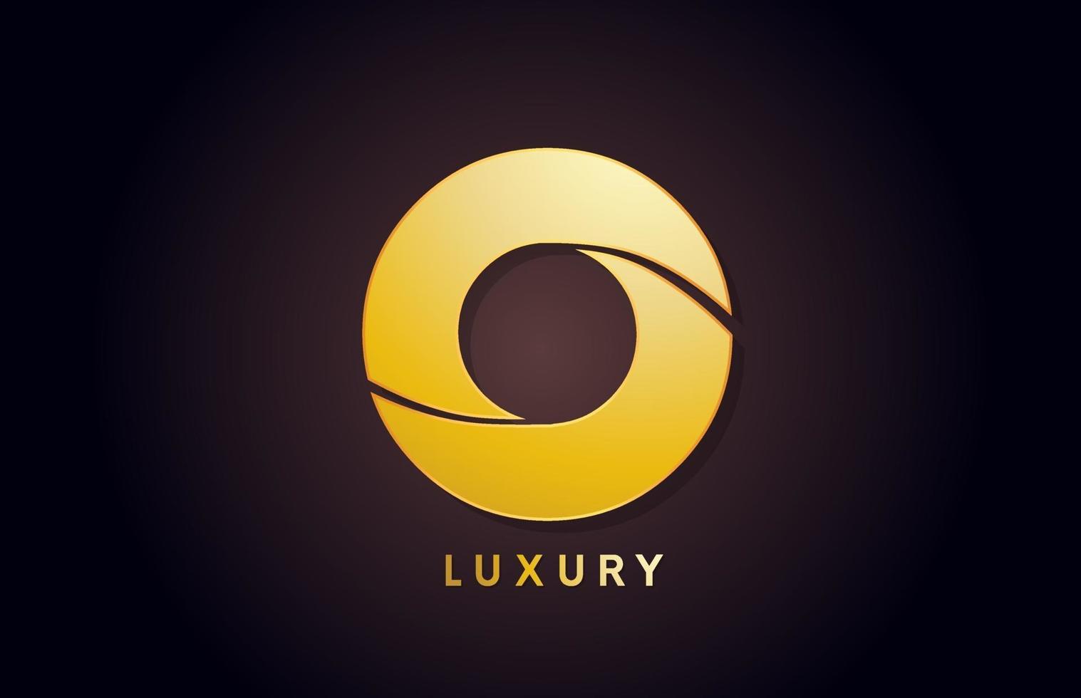 golden O luxury alphabet letter logo design icon for business vector