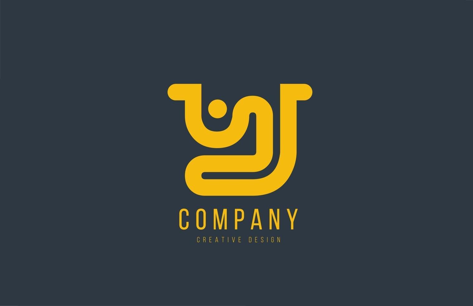 yellow Y alphabet letter for company logo or logotype icon design vector