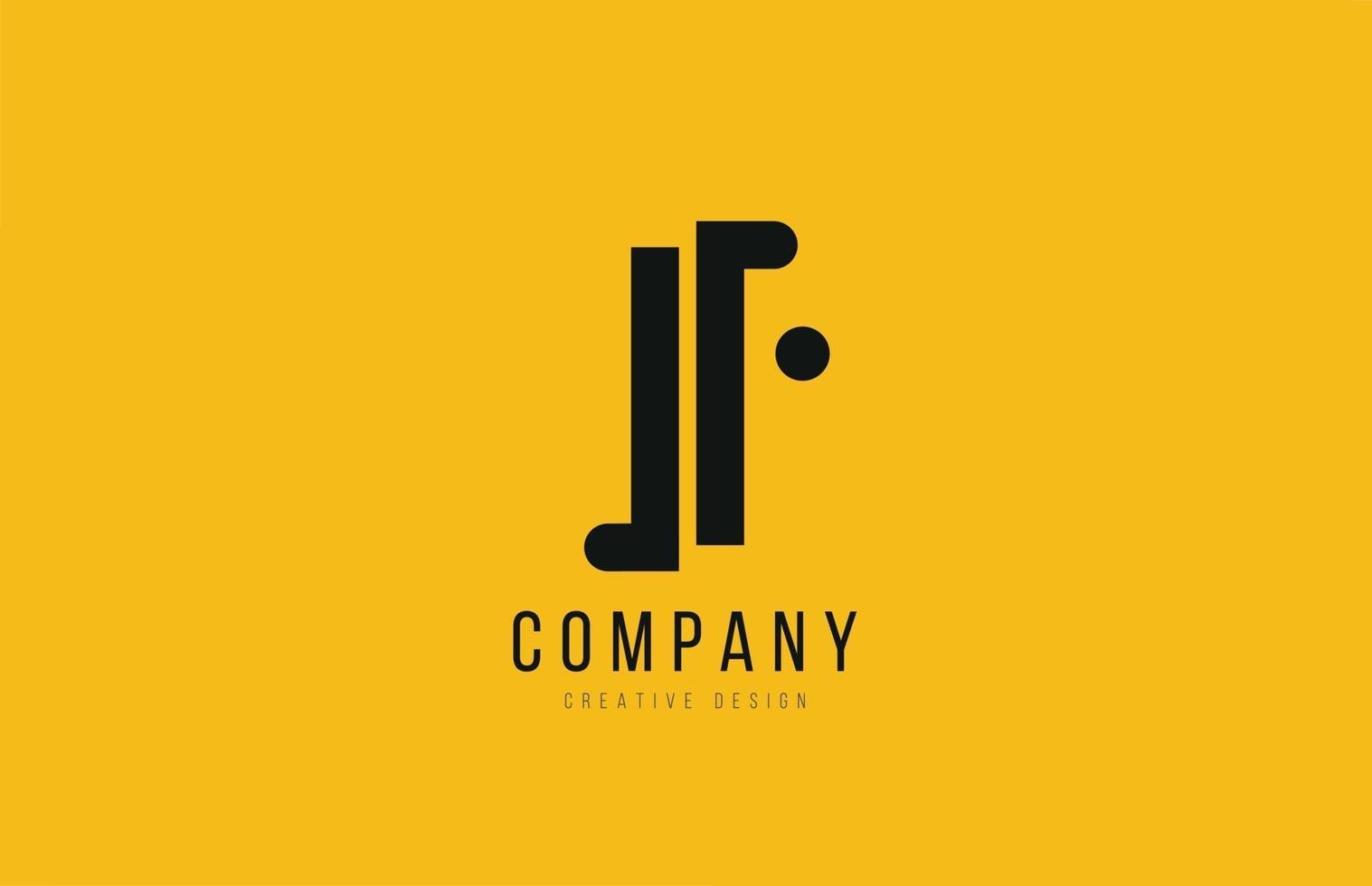 I yellow black alphabet letter for company logo icon design vector