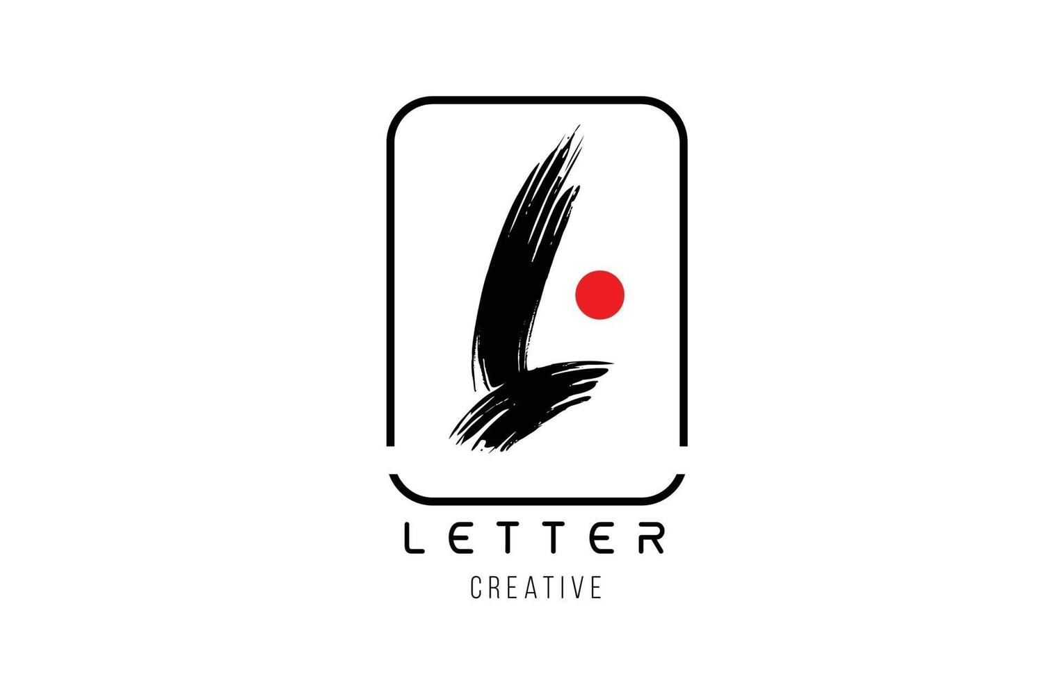 letter alphabet L grunge grungy brush design for logo company icon vector